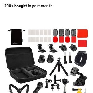 Action Camera Accessory Kit with Case - Black and Red
